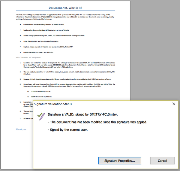 Create digitally signed PDF