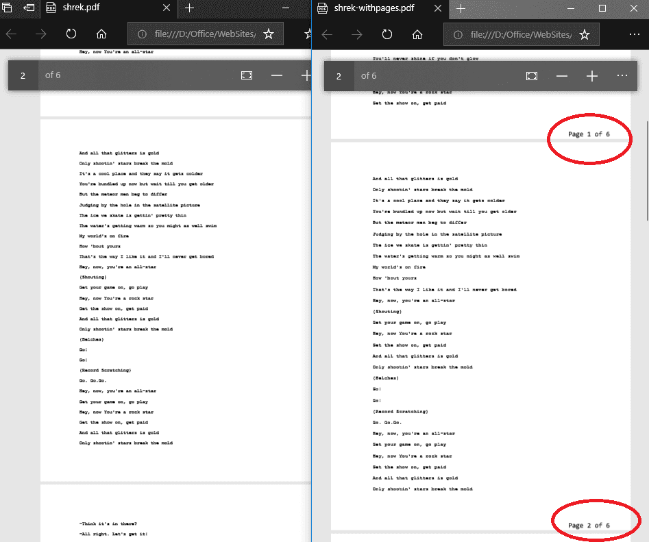 Add page numbers