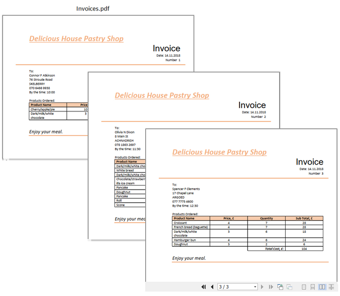 invoice result
