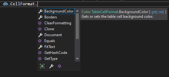 TableCellFormat