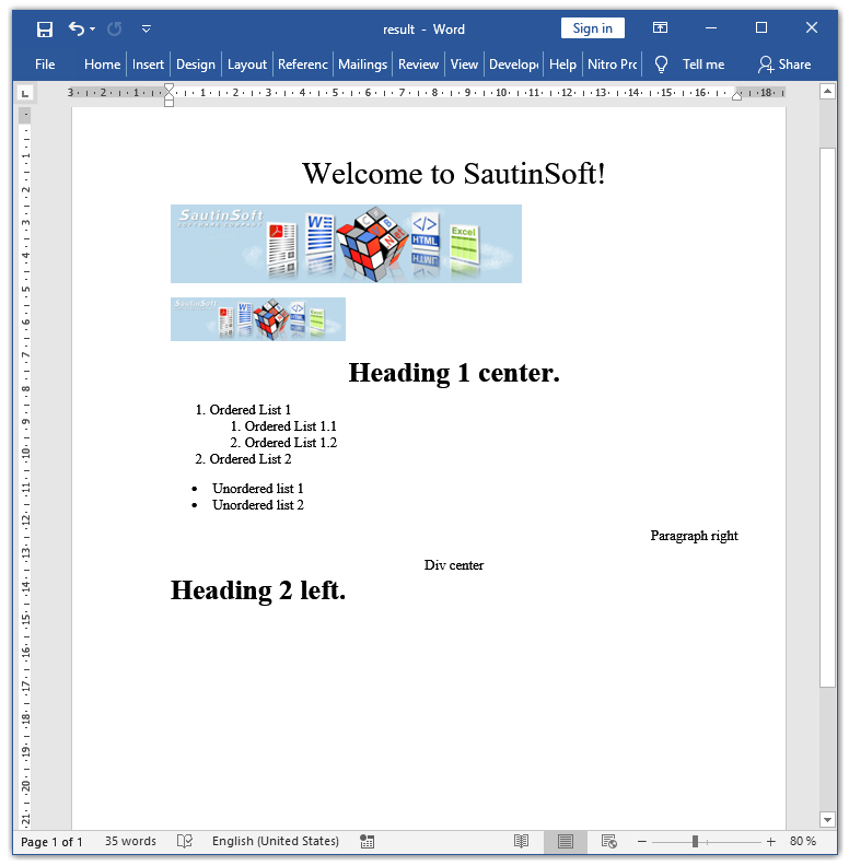inserting an html