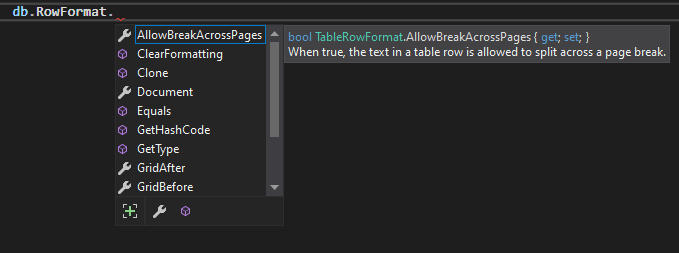 RowFormat
