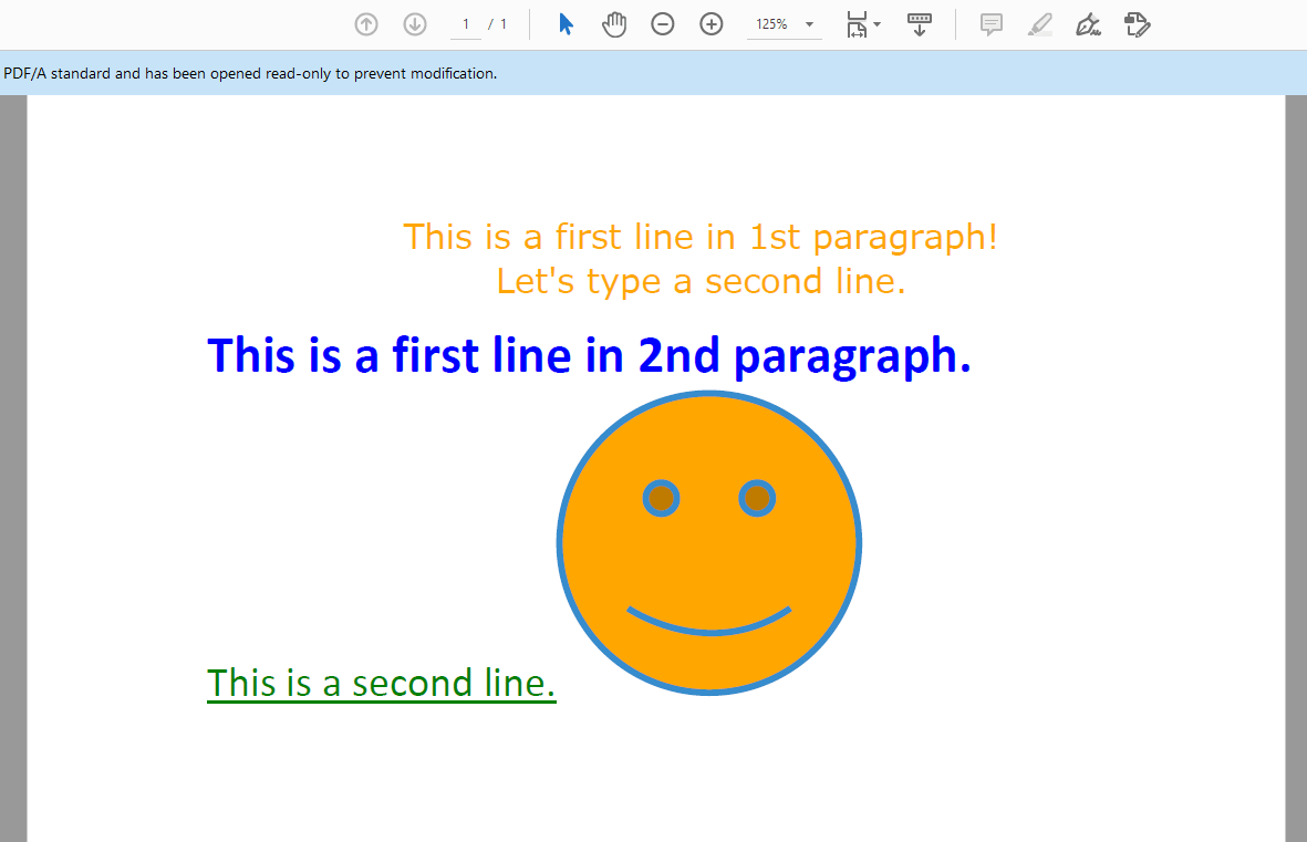 Simple PDF document