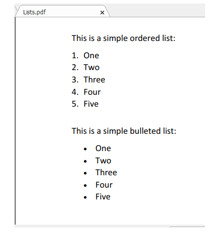 Lists