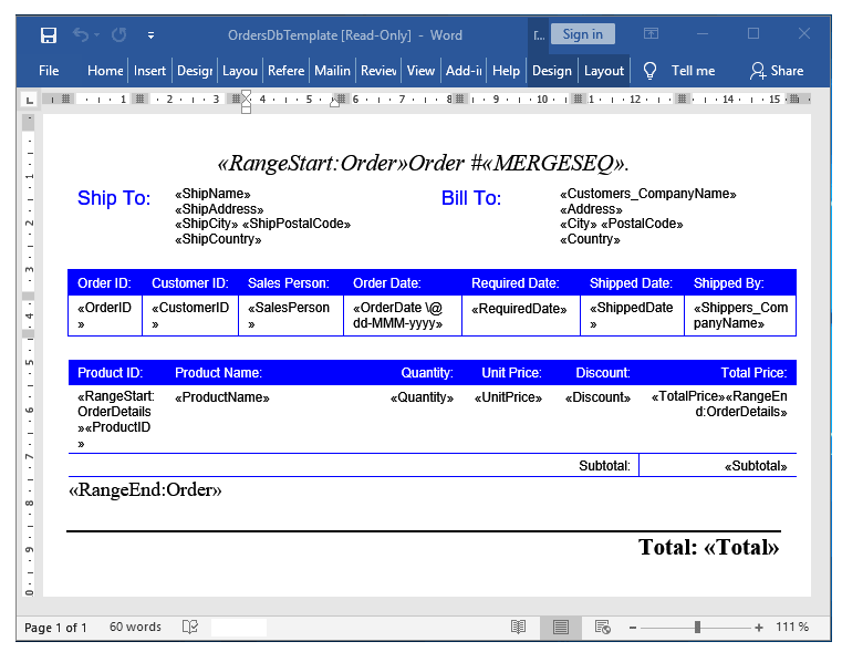 OrdersDbTemplate