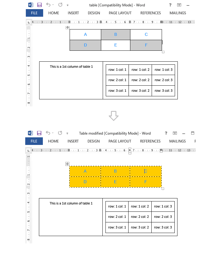 Modify Table