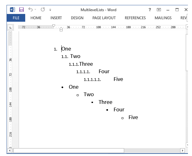 Multilevel List