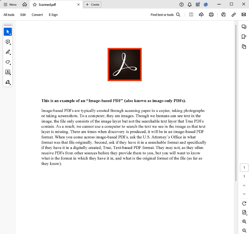 convert scanned PDF into searchable PDF input