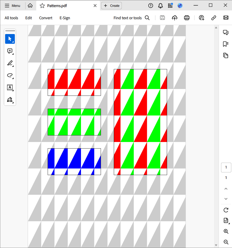 Patterns output