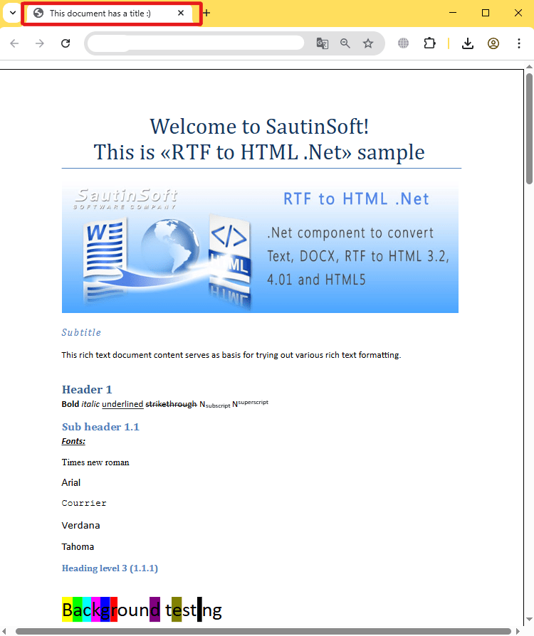 set title output